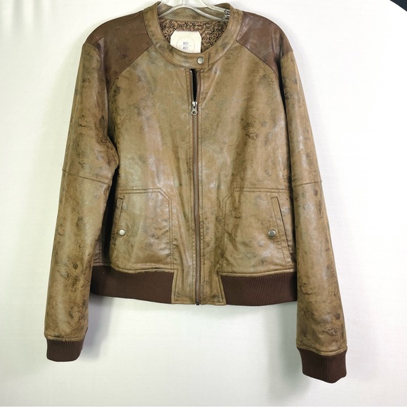 Anthropologie Hei Hei Vegan Rockaway Bomber Jacket - Picture 2 of 4